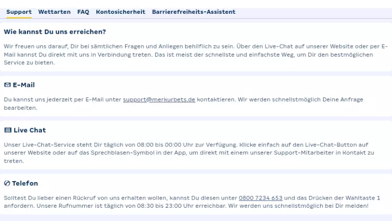 merkurbets support